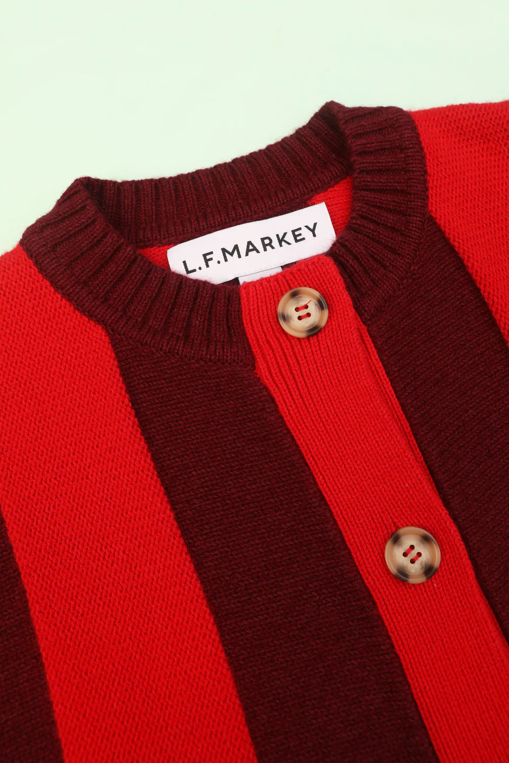 L.F. Markey Ace Cardigan // Burgundy Stripe