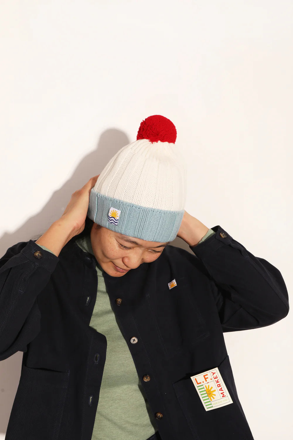 L.F. Markey Pom Pom Beanie // Aqua Multi