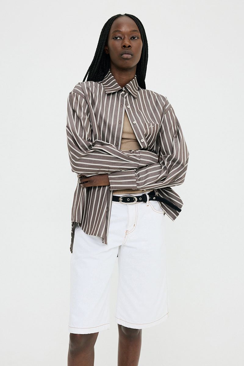 PV Examine Shirt // Umber Stripe