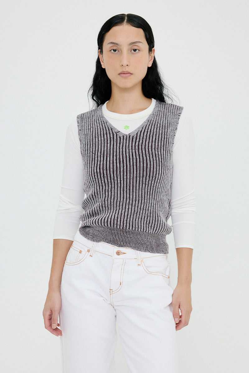 PV Hybrid Knit Vest // Vapour / Garnet