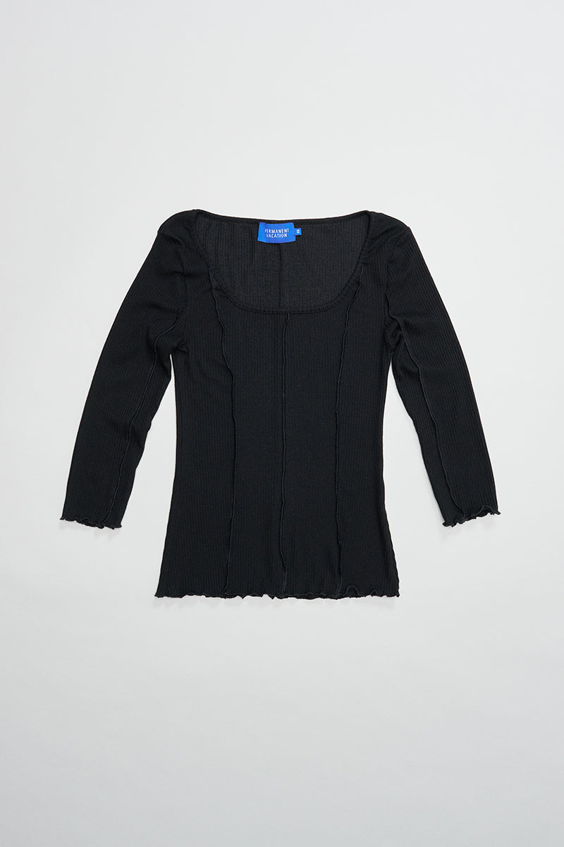 PV Segment Scoop Top // Black