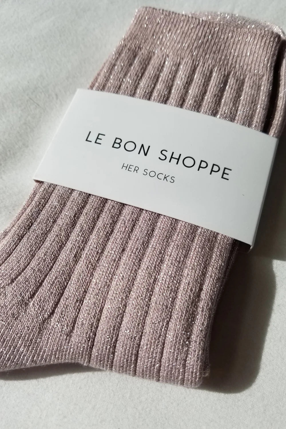 Le Bon Shoppe Her Socks Modal Lurex // Rose Glitter