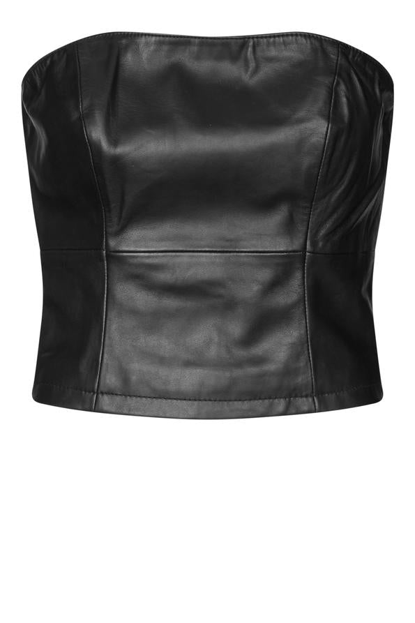 Oval Square Verve Leather Top // Black