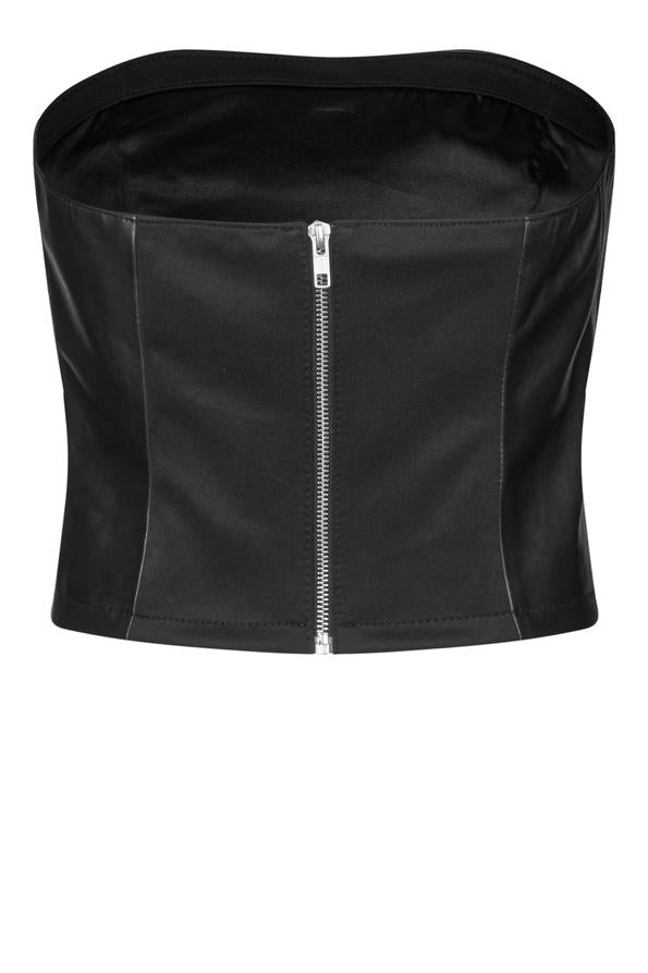 Oval Square Verve Leather Top // Black