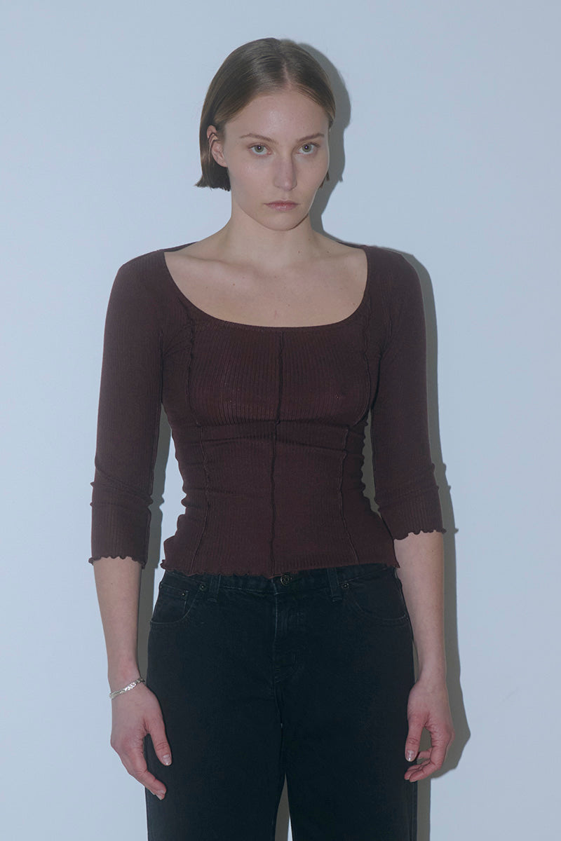 PV Segment Scoop Top // Garnet