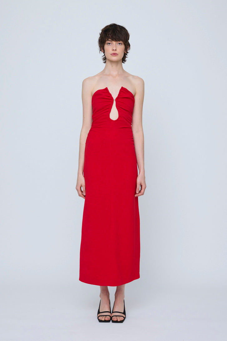 Wynn Hamlyn Zoe Bodice Dress // Red