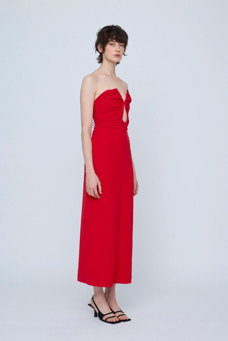 Wynn Hamlyn Zoe Bodice Dress // Red