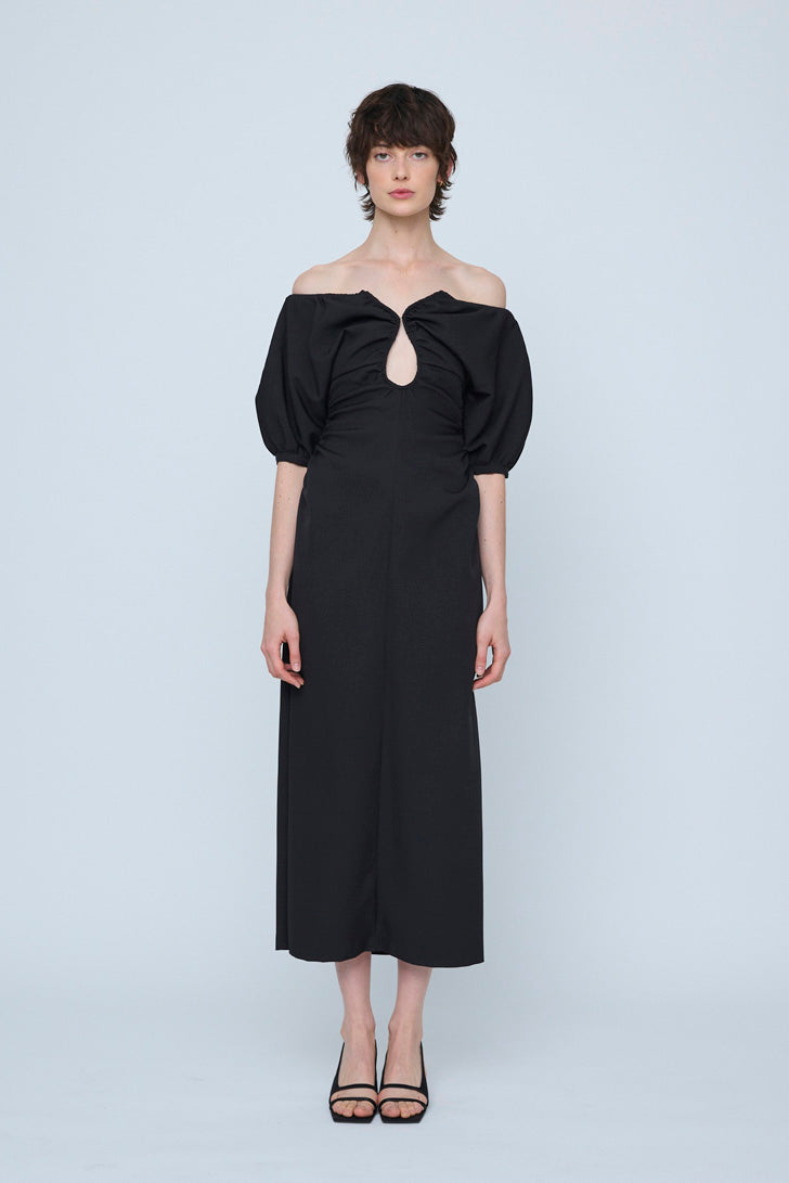 Wynn Hamlyn Zoe Off Shoulder Dress // Black