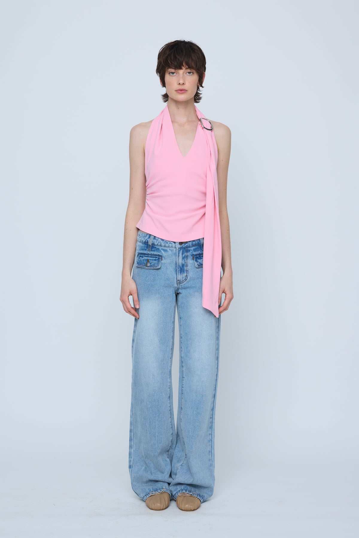 Wynn Hamlyn Mia Buckle Top // Pink