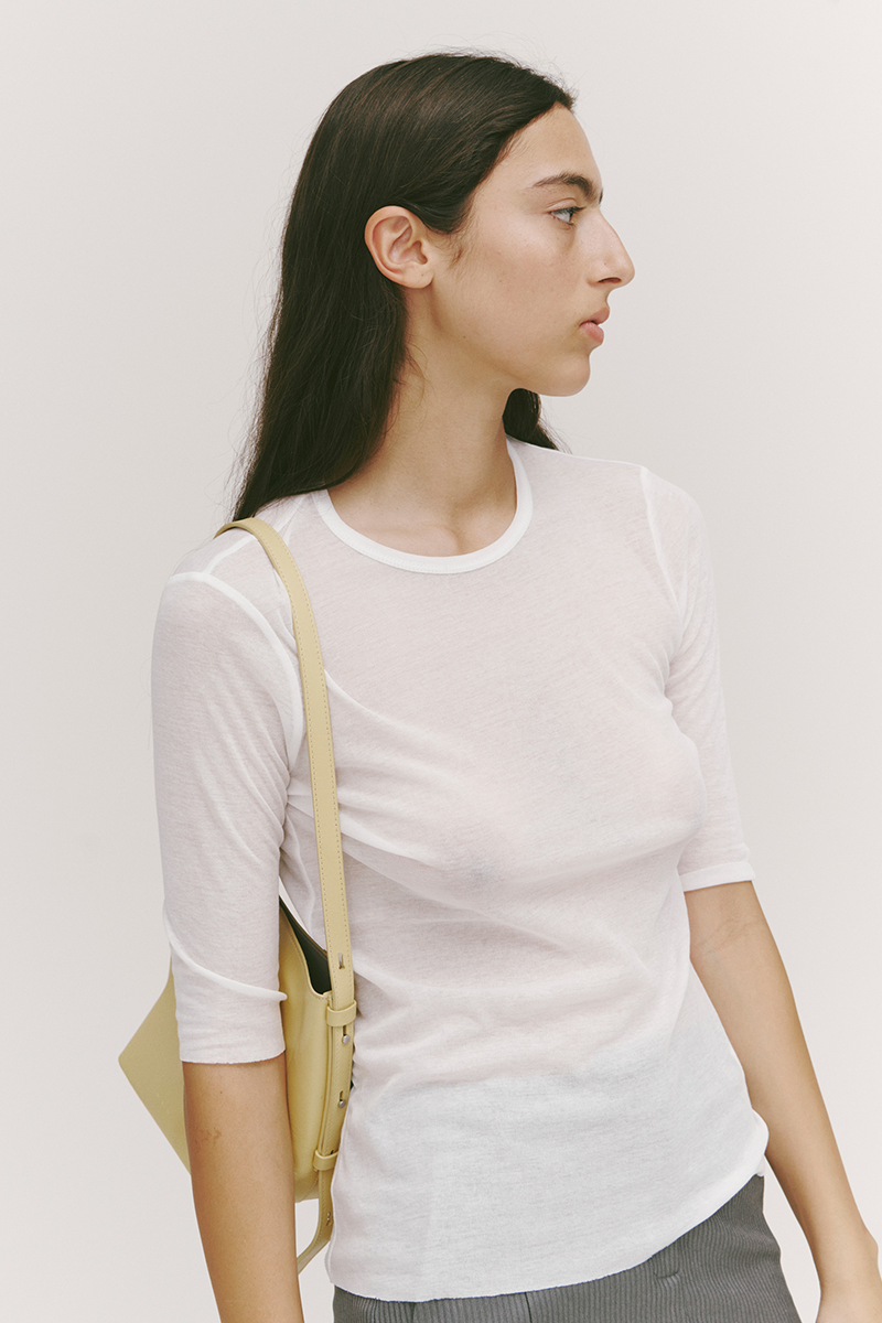 PV Connection Half Sleeve Top // White