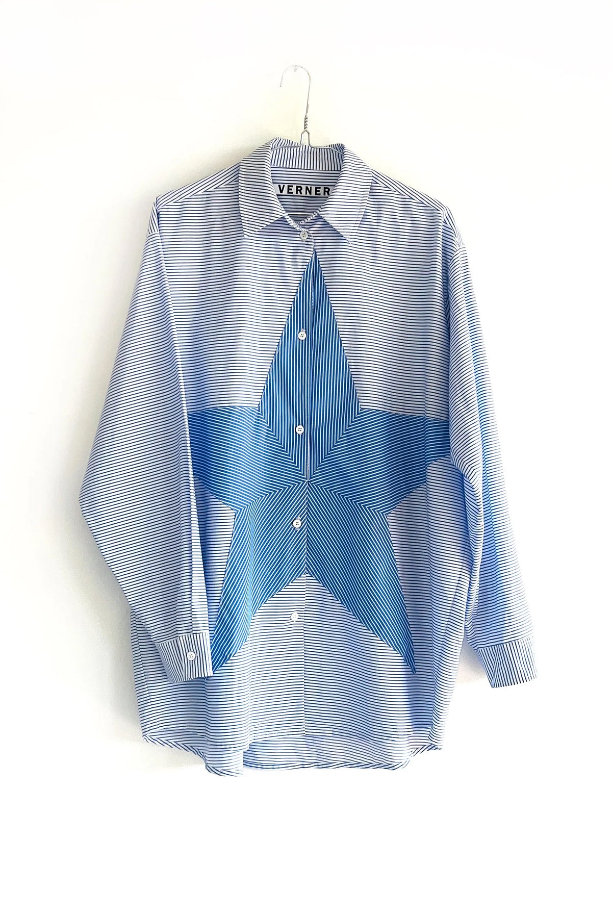 Verner Quilt Star Business Shirt // Blue & White