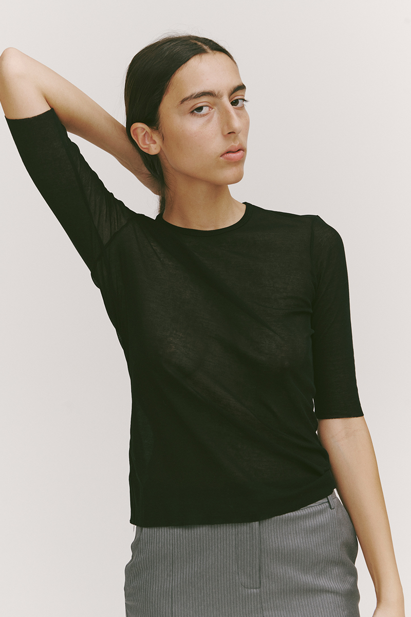 PV Connection Half Sleeve Top // Black