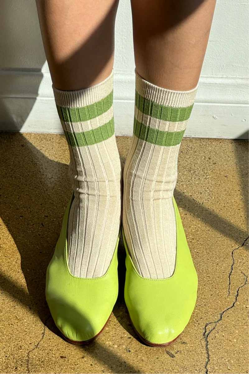 Le Bon Shoppe Her Varsity Socks // Pear