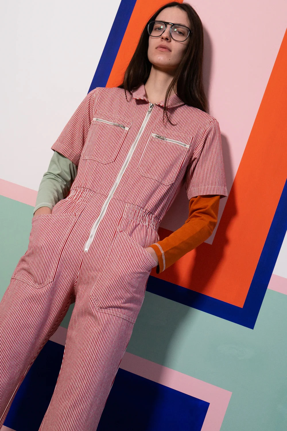 L.F. Markey Danny Boilersuit // Red Stripe