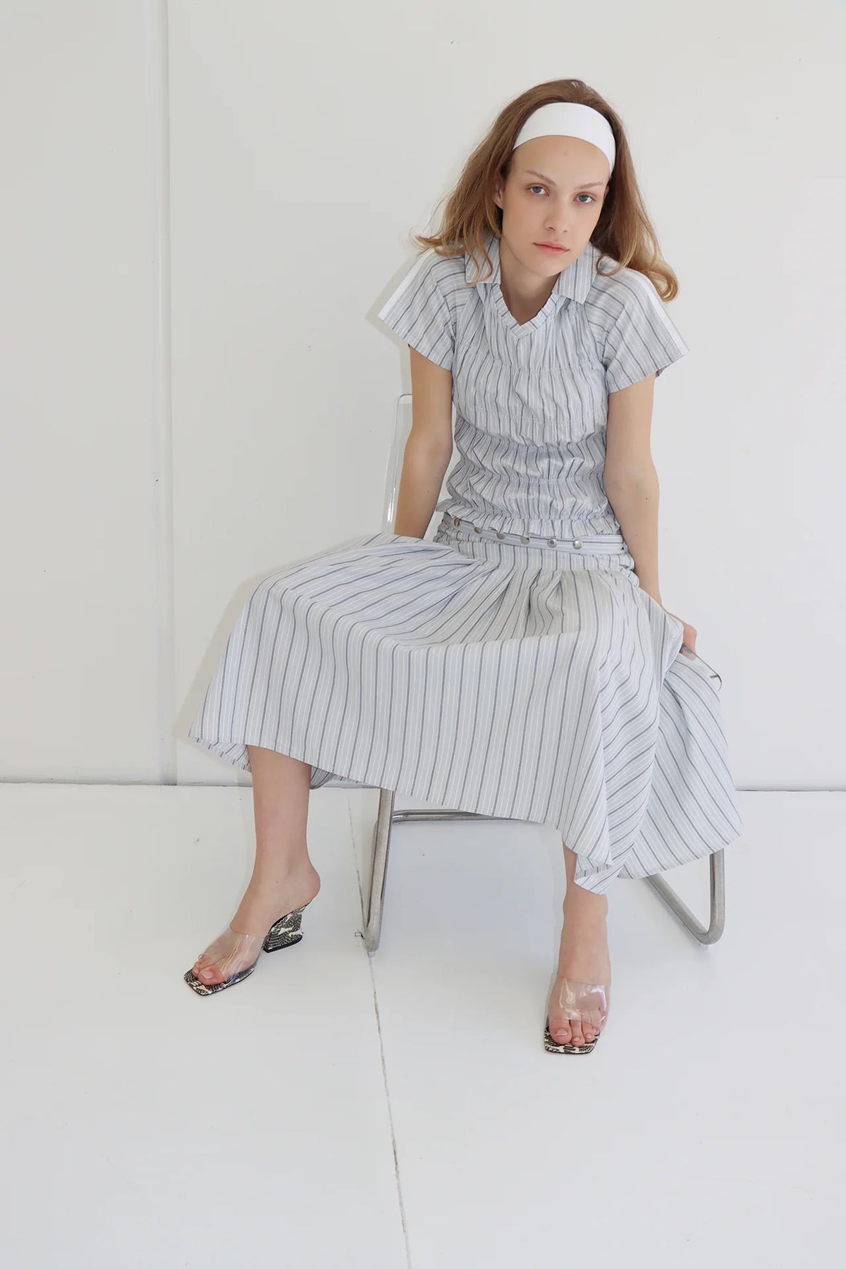 Muse Greta Pleat Skirt // Stripe