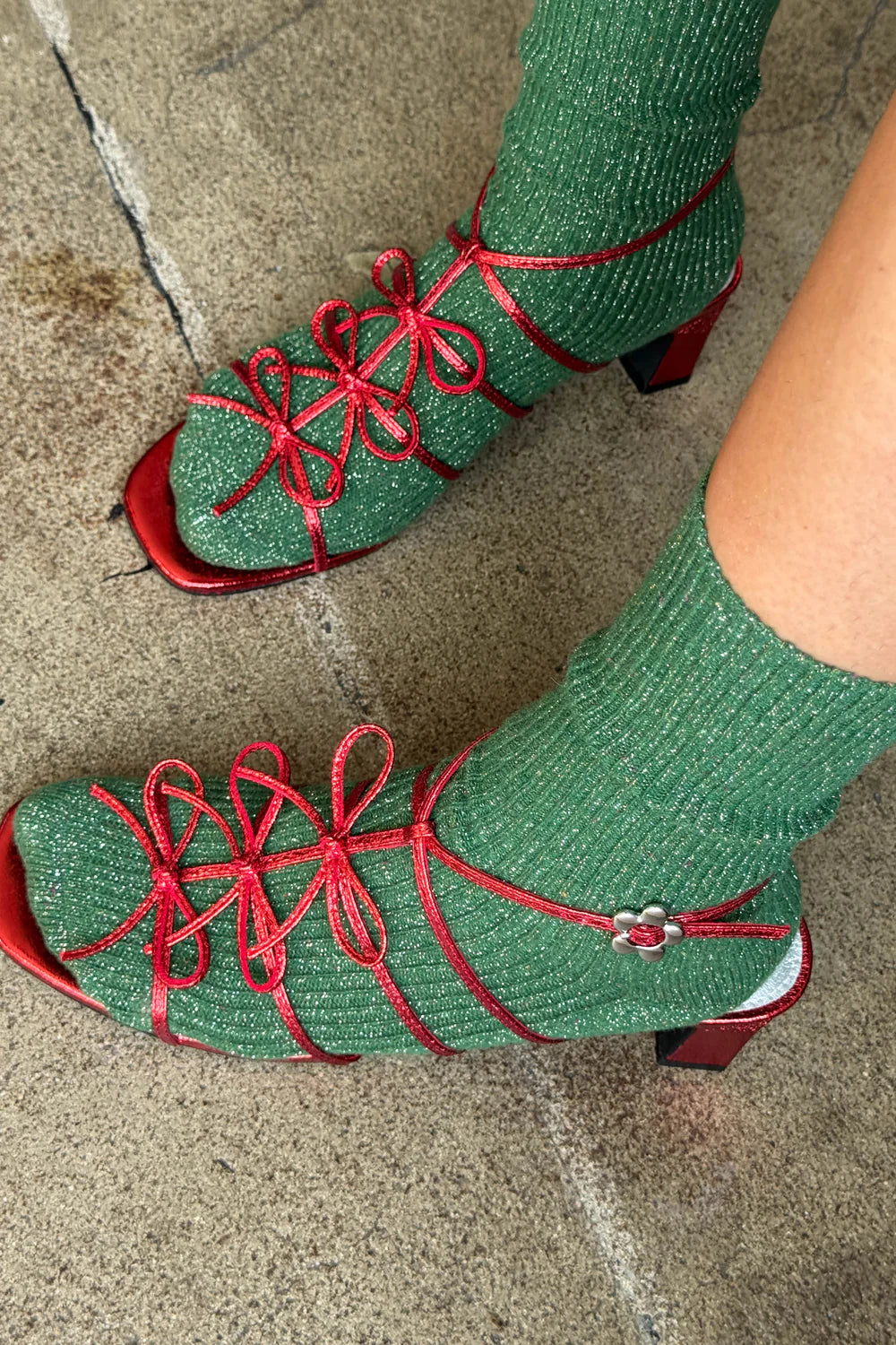 Le Bon Shoppe Winter Sparkle Socks //  Evergreen