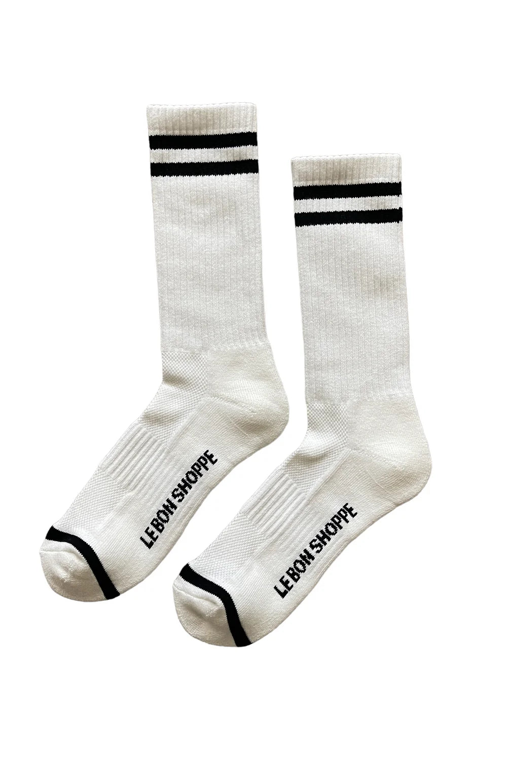 Le Bon Shoppe Extended Boyfriend Socks // Classic White