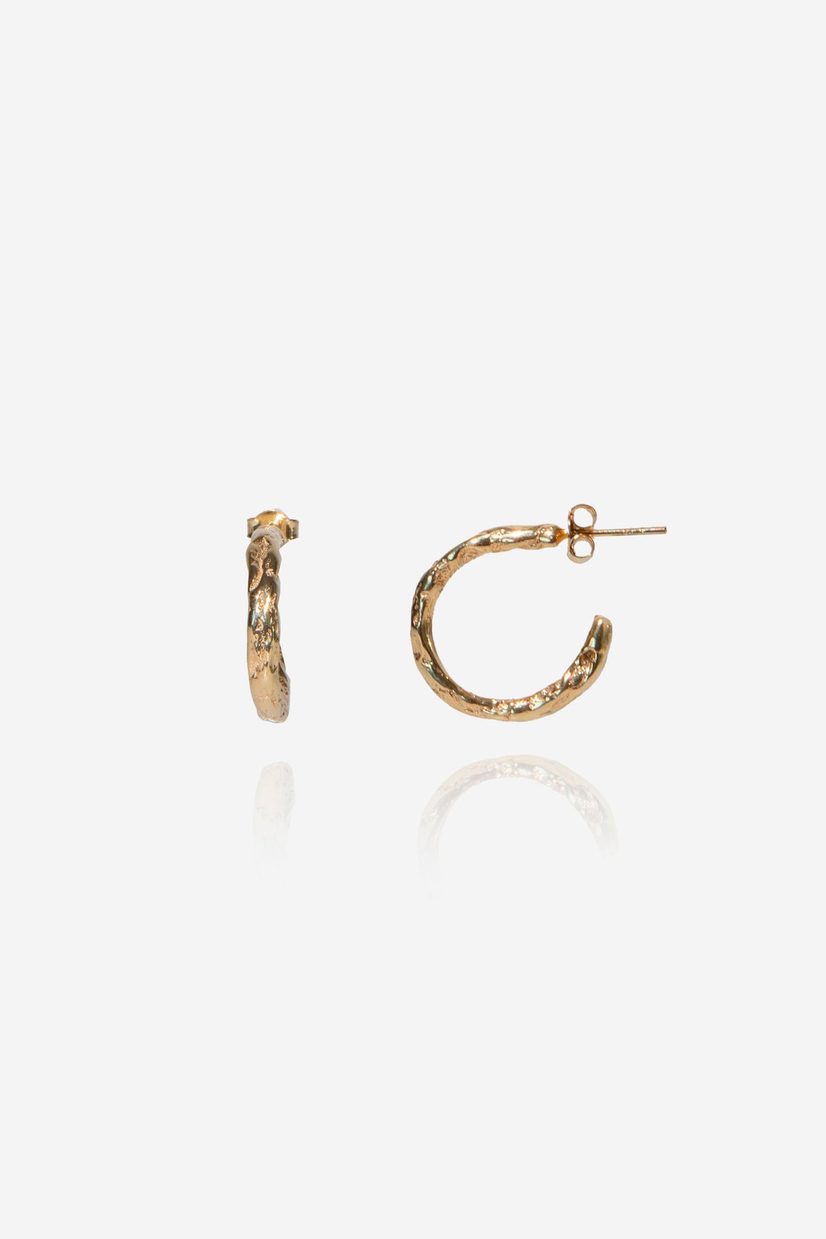 Tilda Small Stoned Hoops // Gold