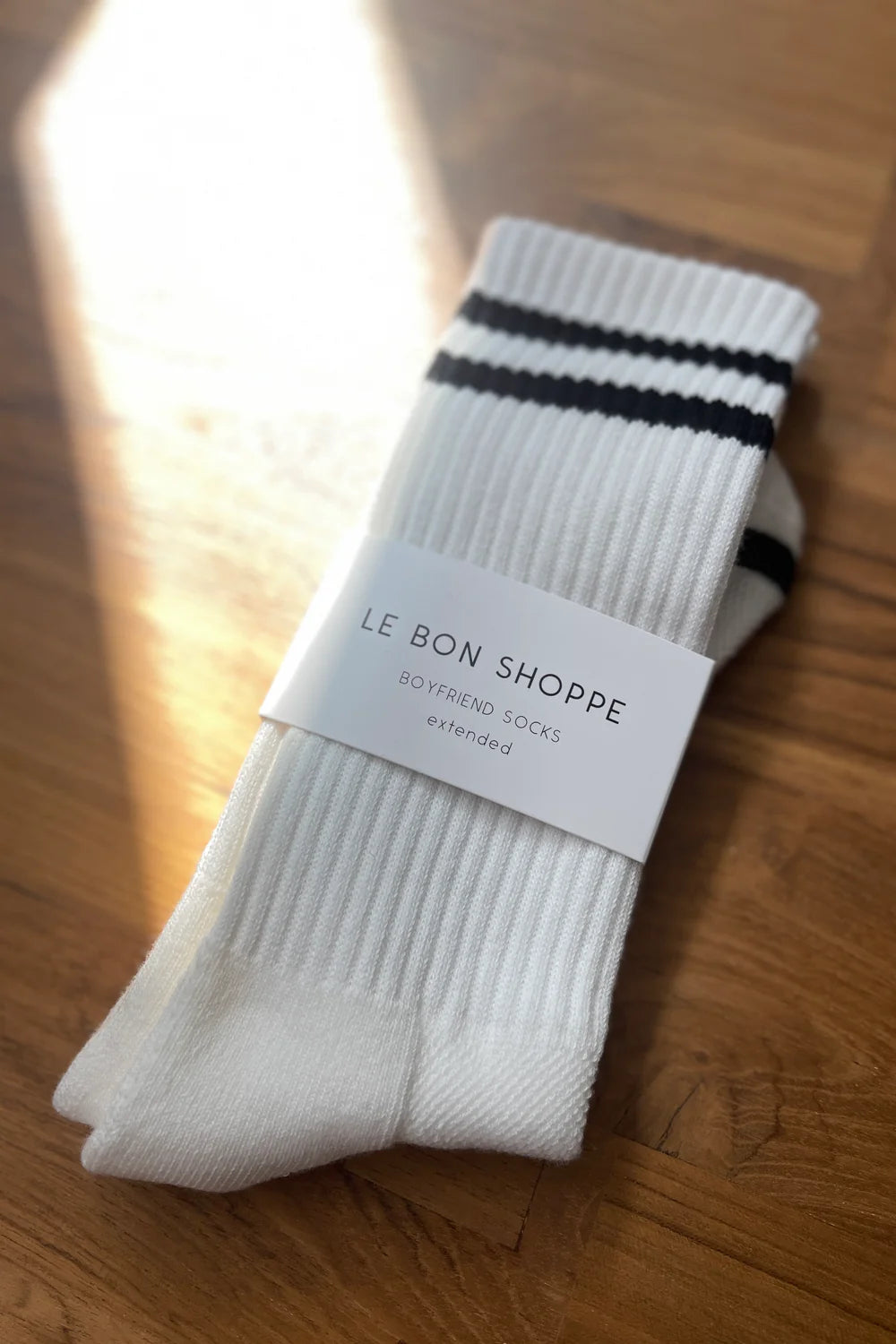 Le Bon Shoppe Extended Boyfriend Socks // Classic White