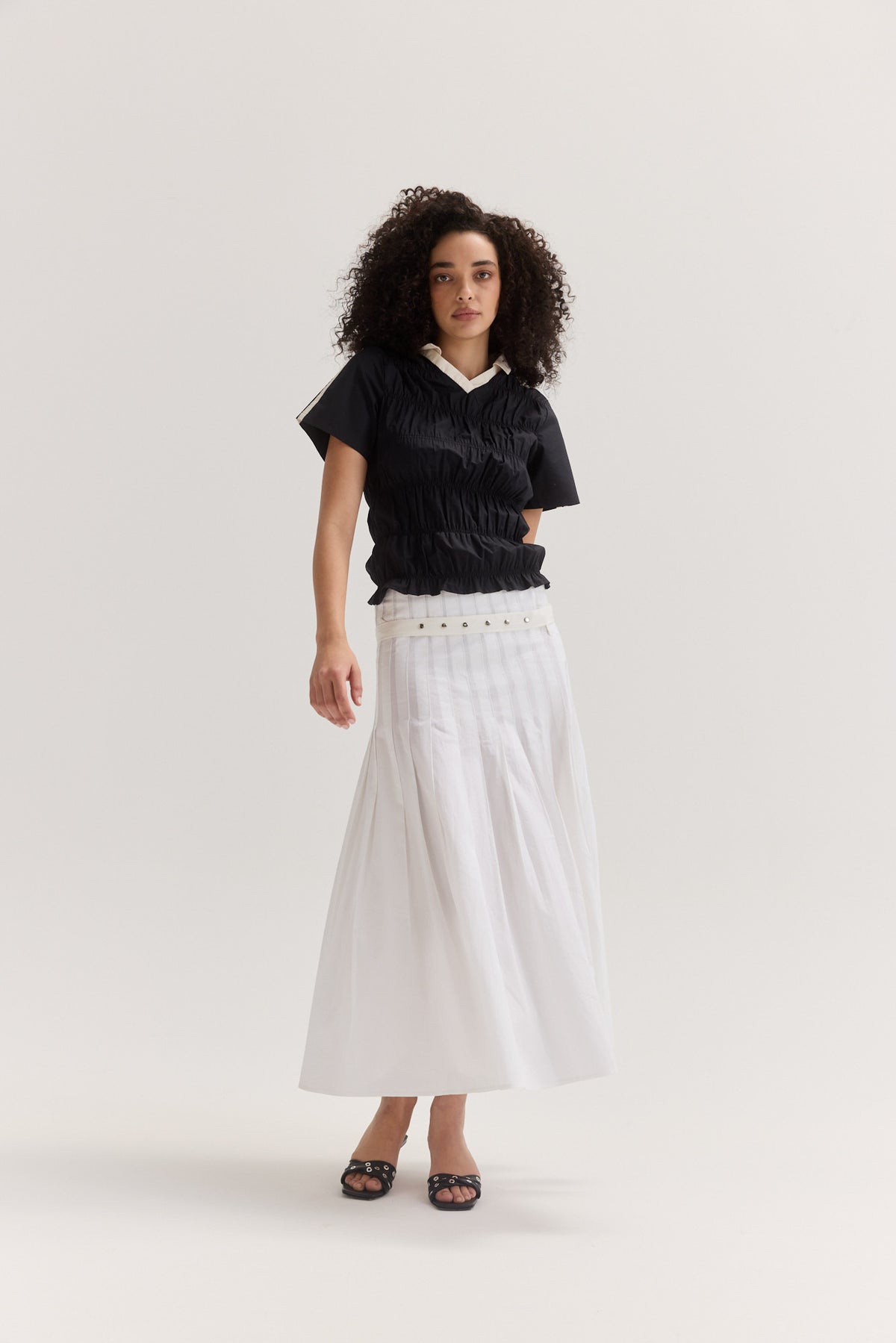 Muse Greta Pleat Skirt // White