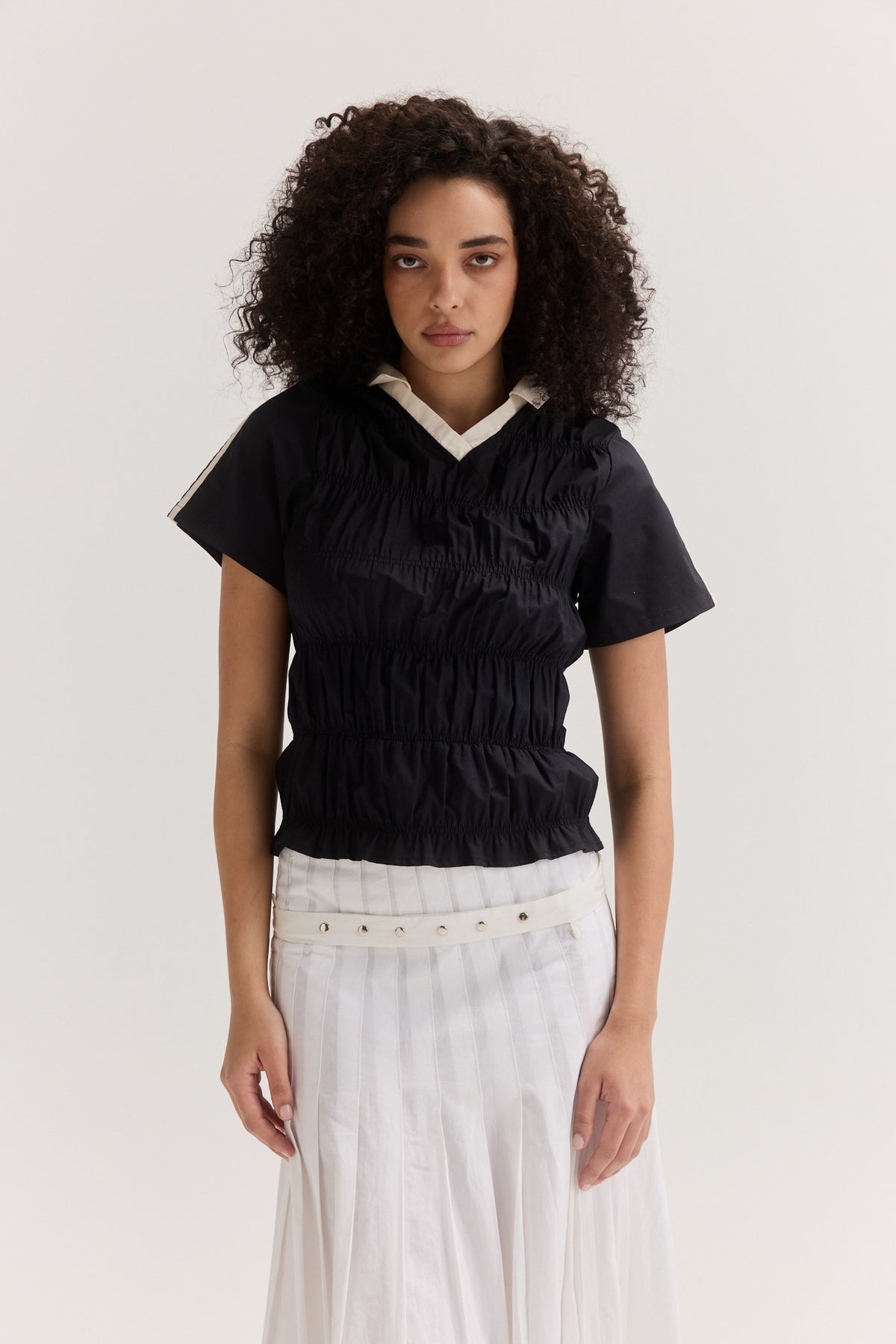 Muse Field Rouched Top // Black