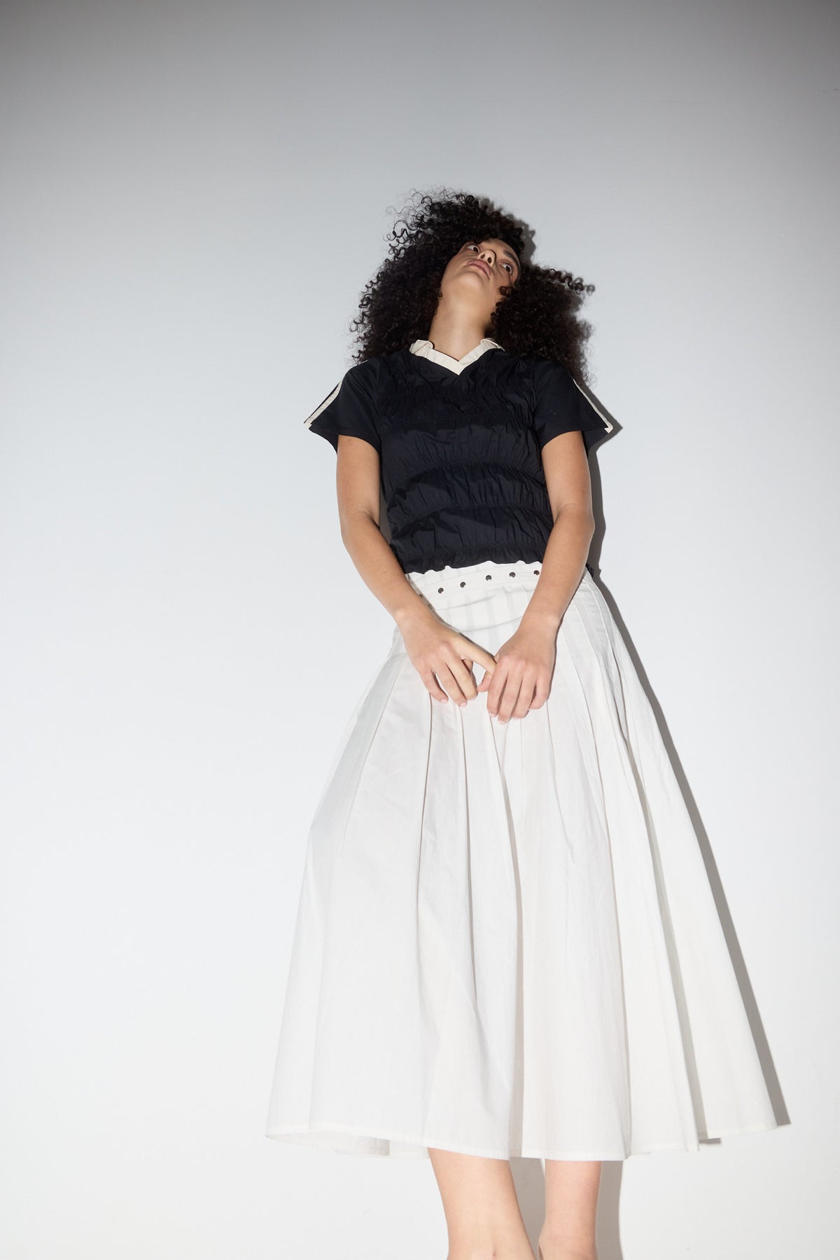 Muse Greta Pleat Skirt // White