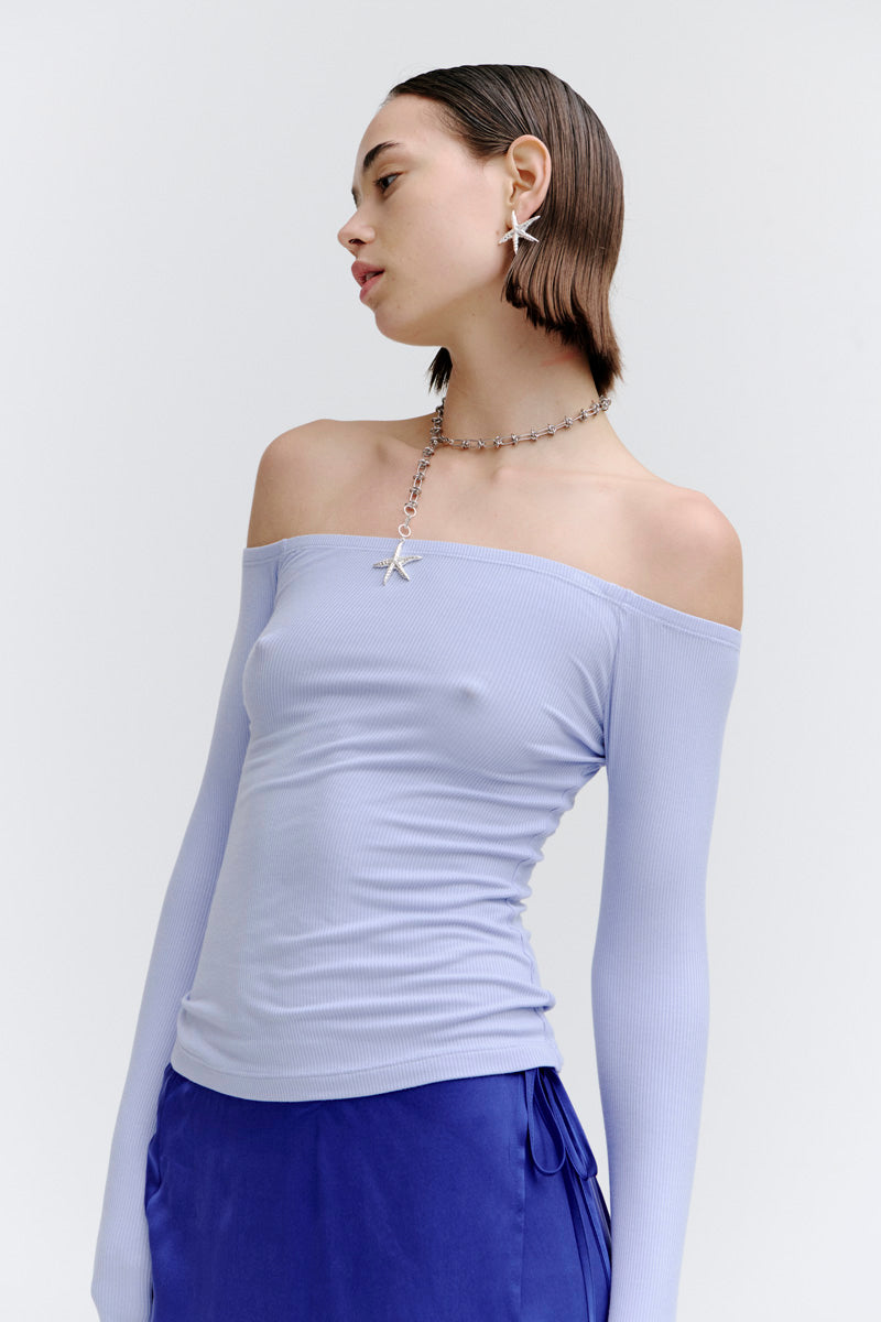 PV Composure Off-Shoulder Top // Glacier