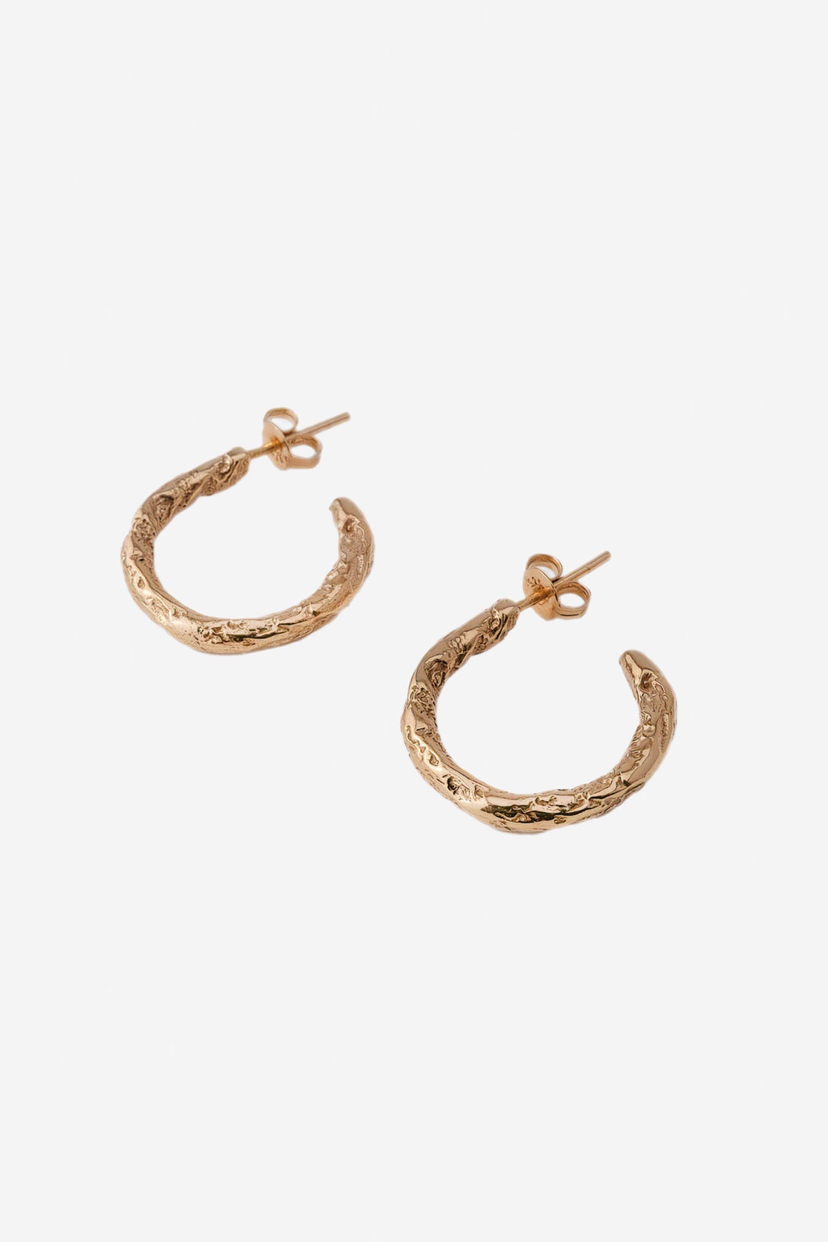 Tilda Small Stoned Hoops // Gold