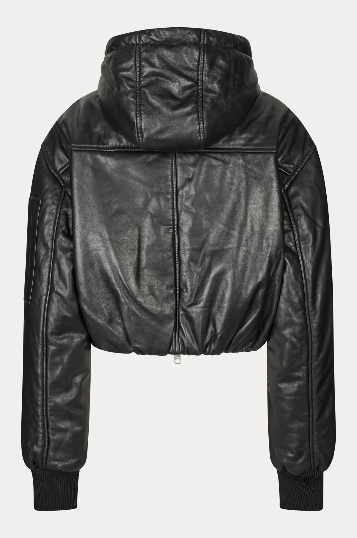 Oval Square Tempo Leather Bomber // Black