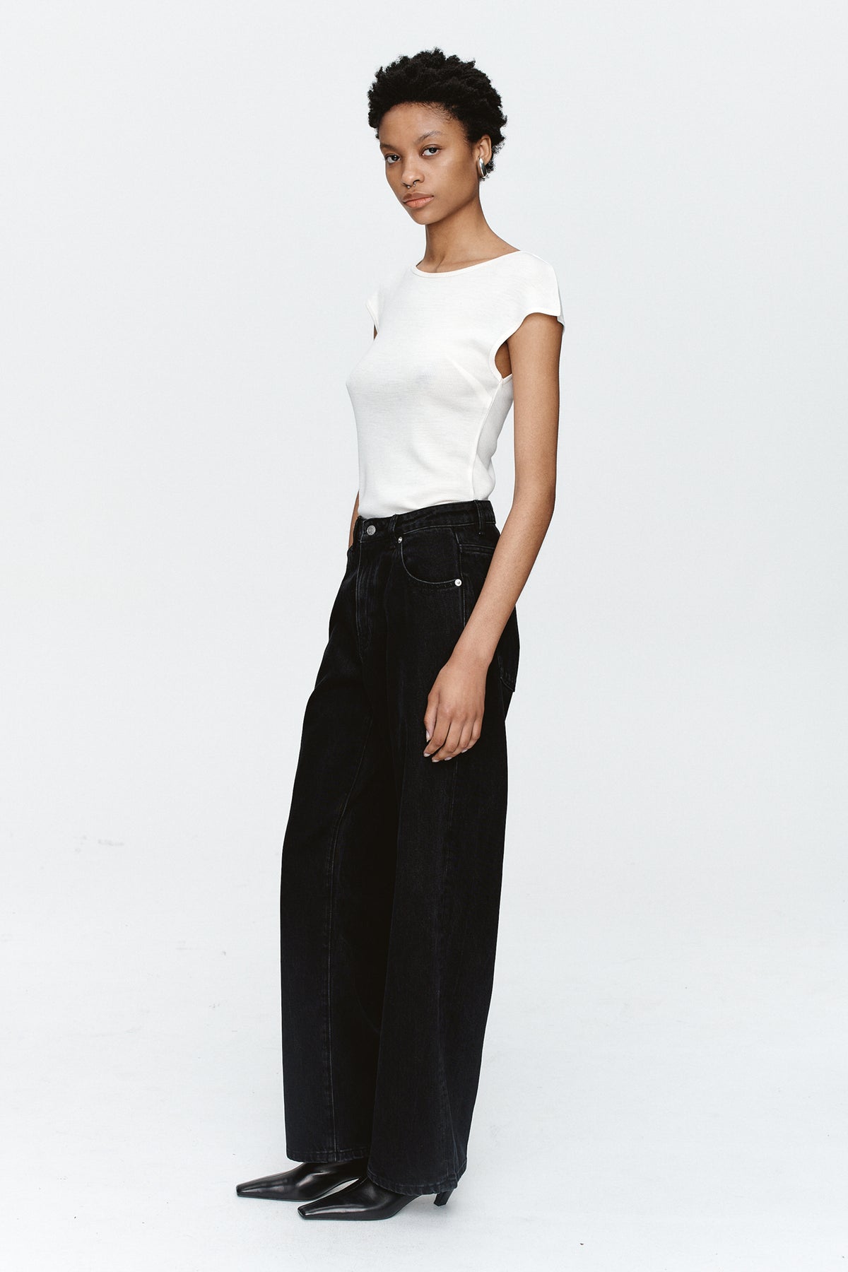 Marle Wide Leg Jean // Black