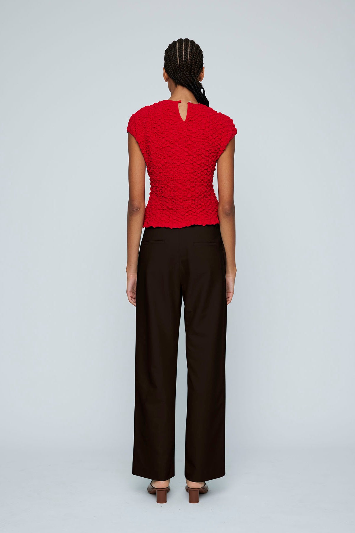 Wynn Hamlyn Shirred Cotton Top // Red