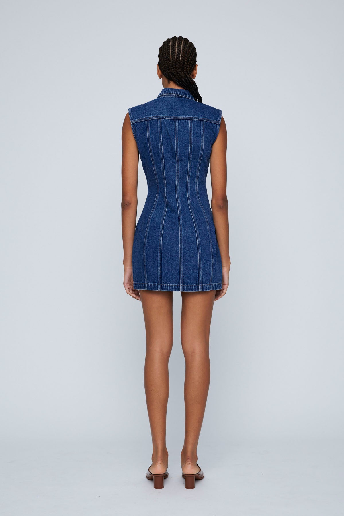 Wynn Hamlyn Zipper Denim Mini Dress // Indigo