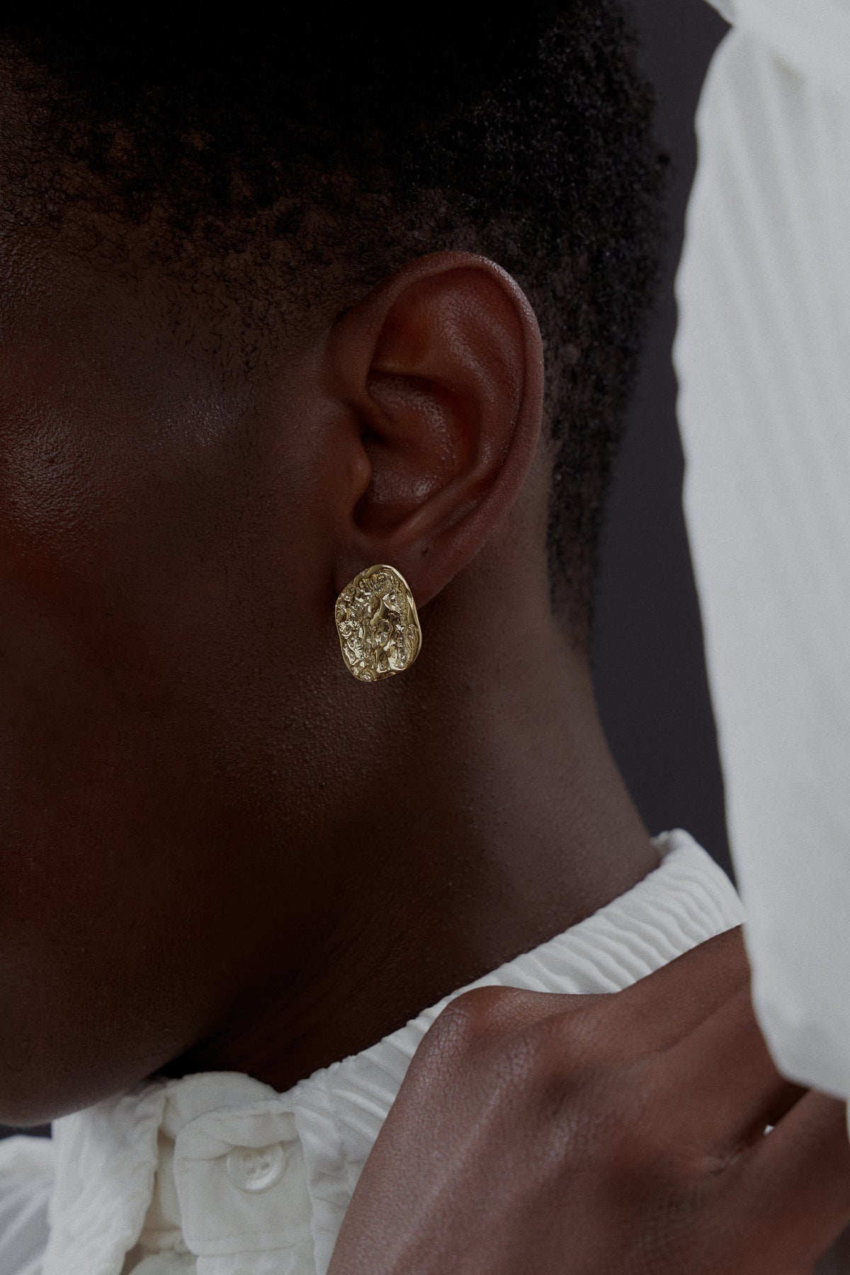 Tilda Stone Disk Earrings // Gold Plated