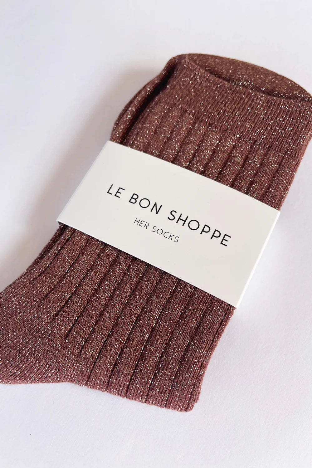 Le Bon Shoppe Her Socks Modal Lurex // Bronze Glitter