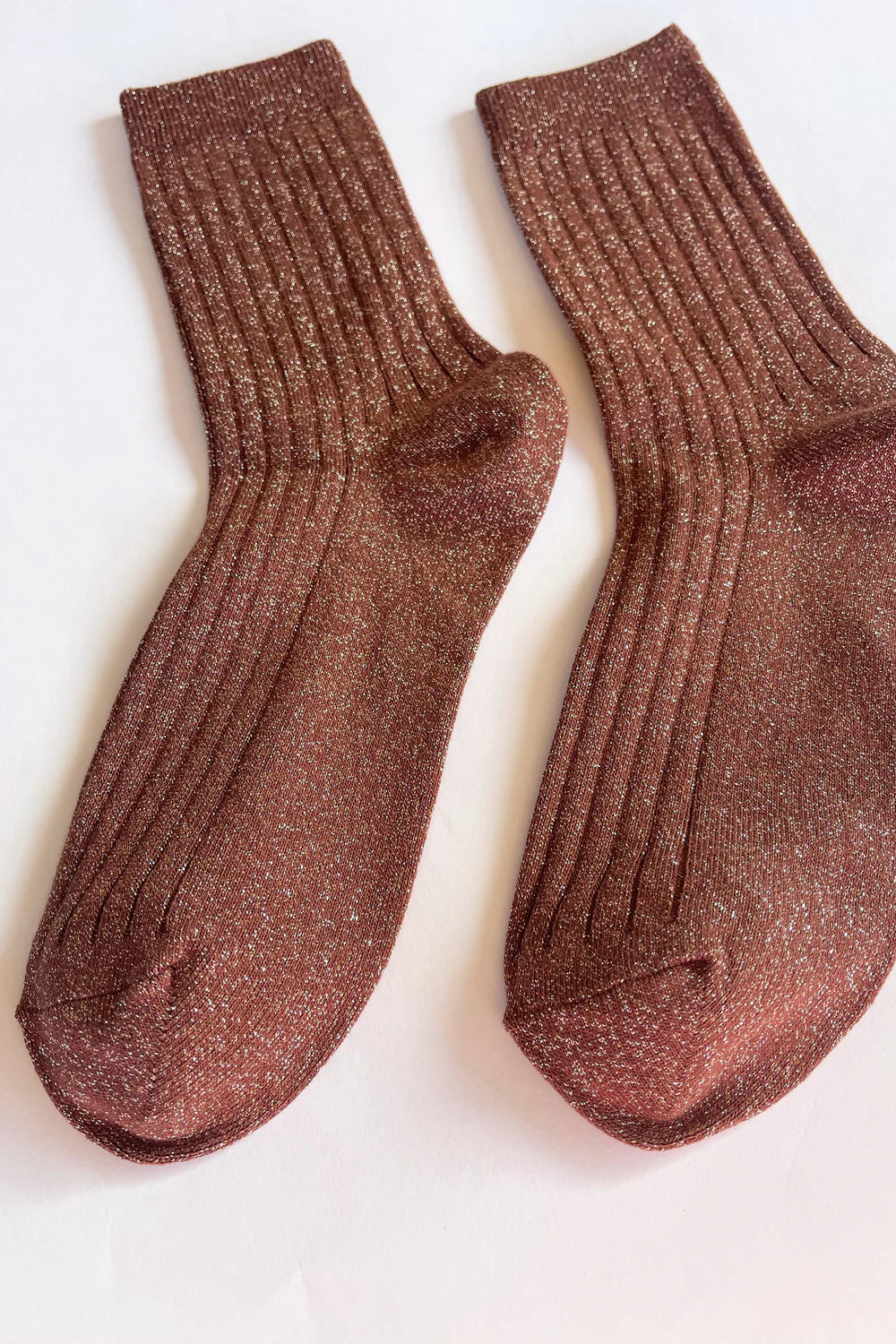 Le Bon Shoppe Her Socks Modal Lurex // Bronze Glitter