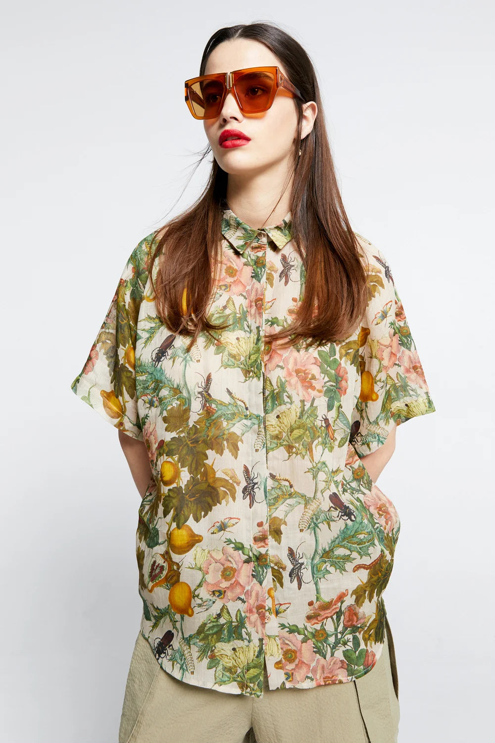 Karen Walker Long Sonnet Shirt // Insects & Fruit