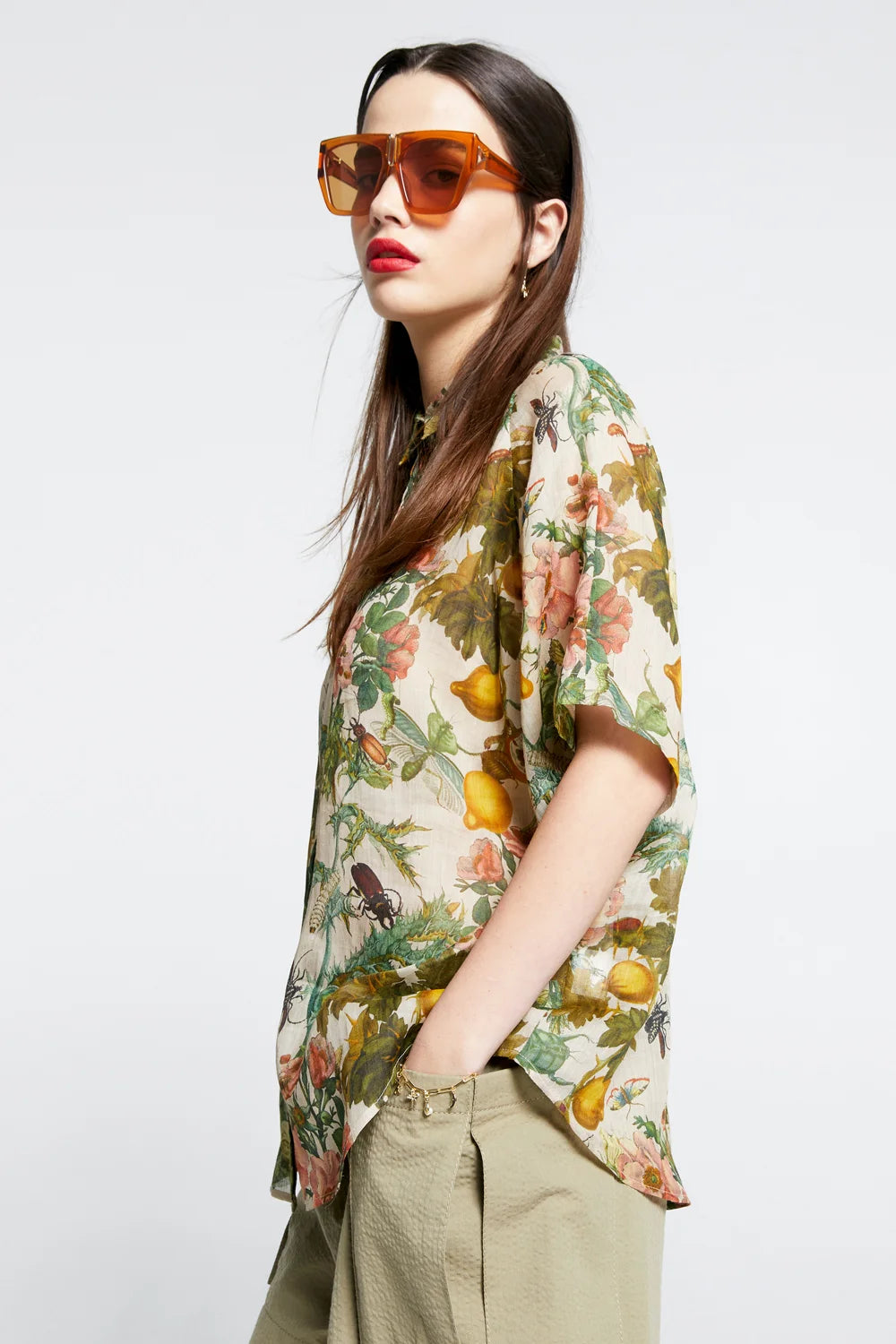 Karen Walker Long Sonnet Shirt // Insects & Fruit