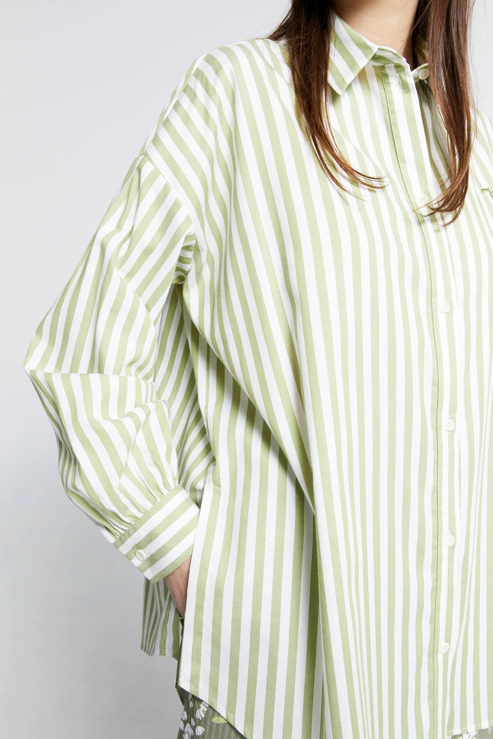 Karen Walker Oversized Walker Shirt // Apple Stripe