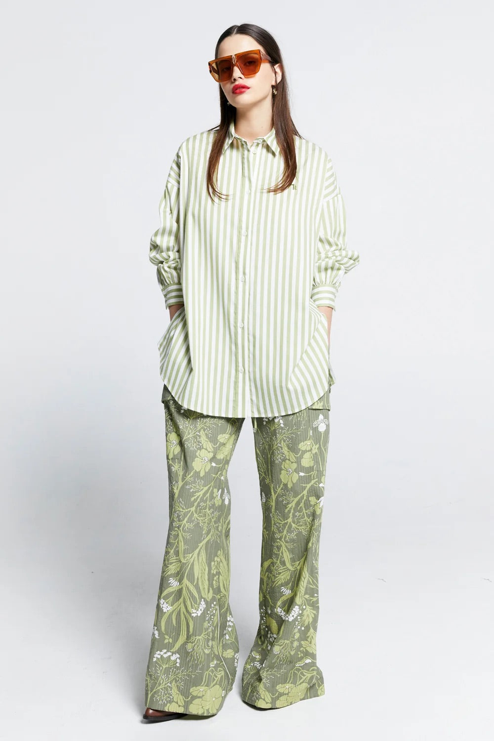 Karen Walker Oversized Walker Shirt // Apple Stripe