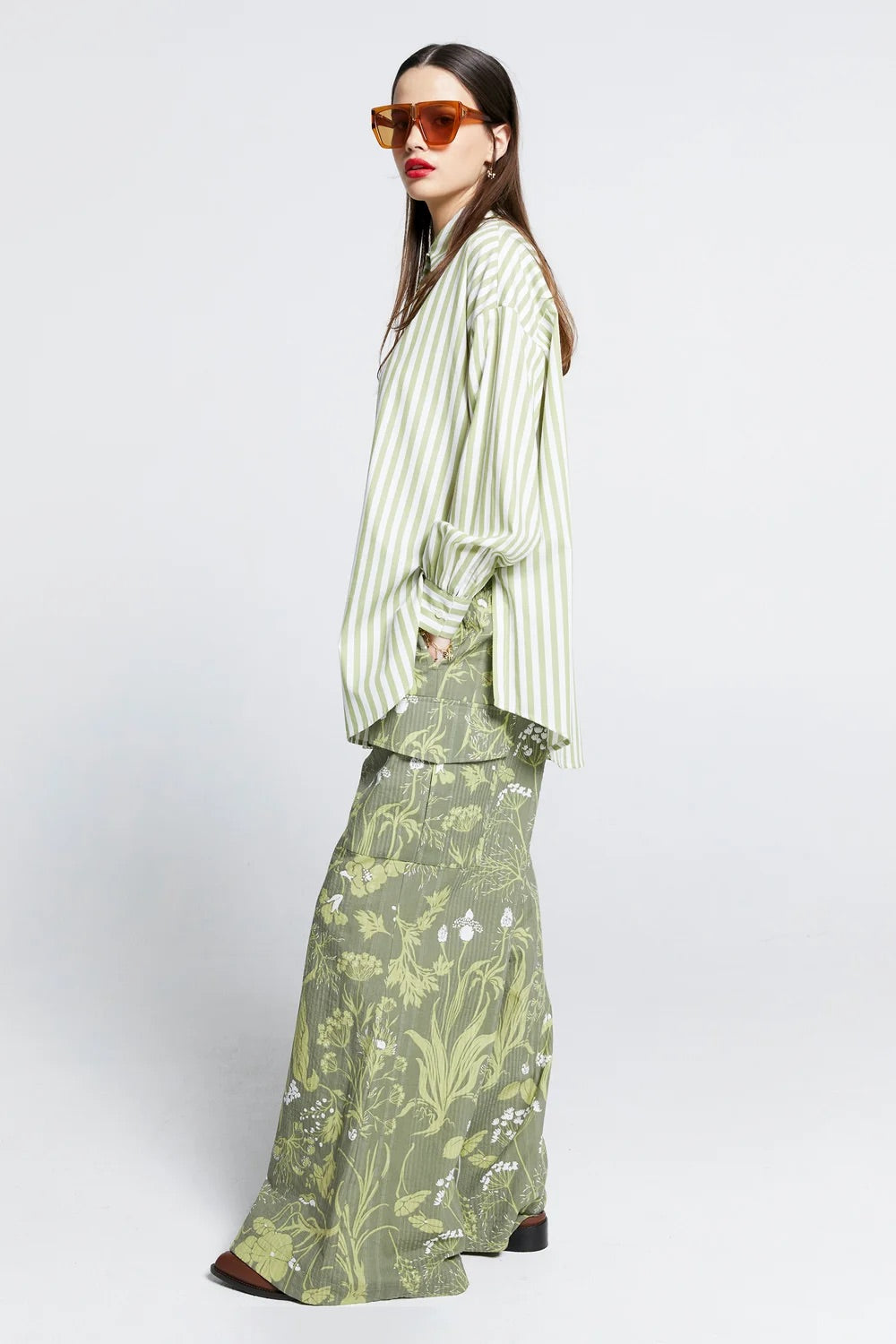 Karen Walker Oversized Walker Shirt // Apple Stripe