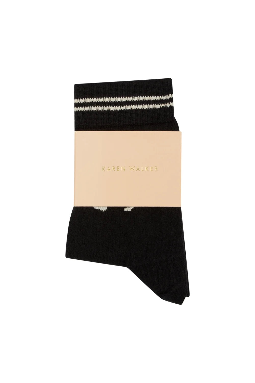 Karen Walker Runaway Ankle Socks // Black / Cream