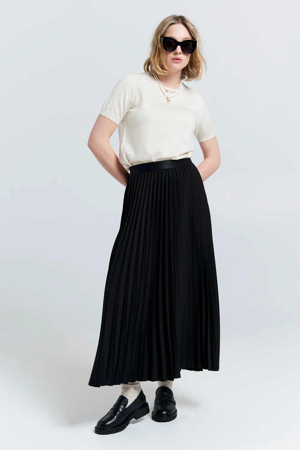 Karen Walker Sunray Pleated Skirt // Black