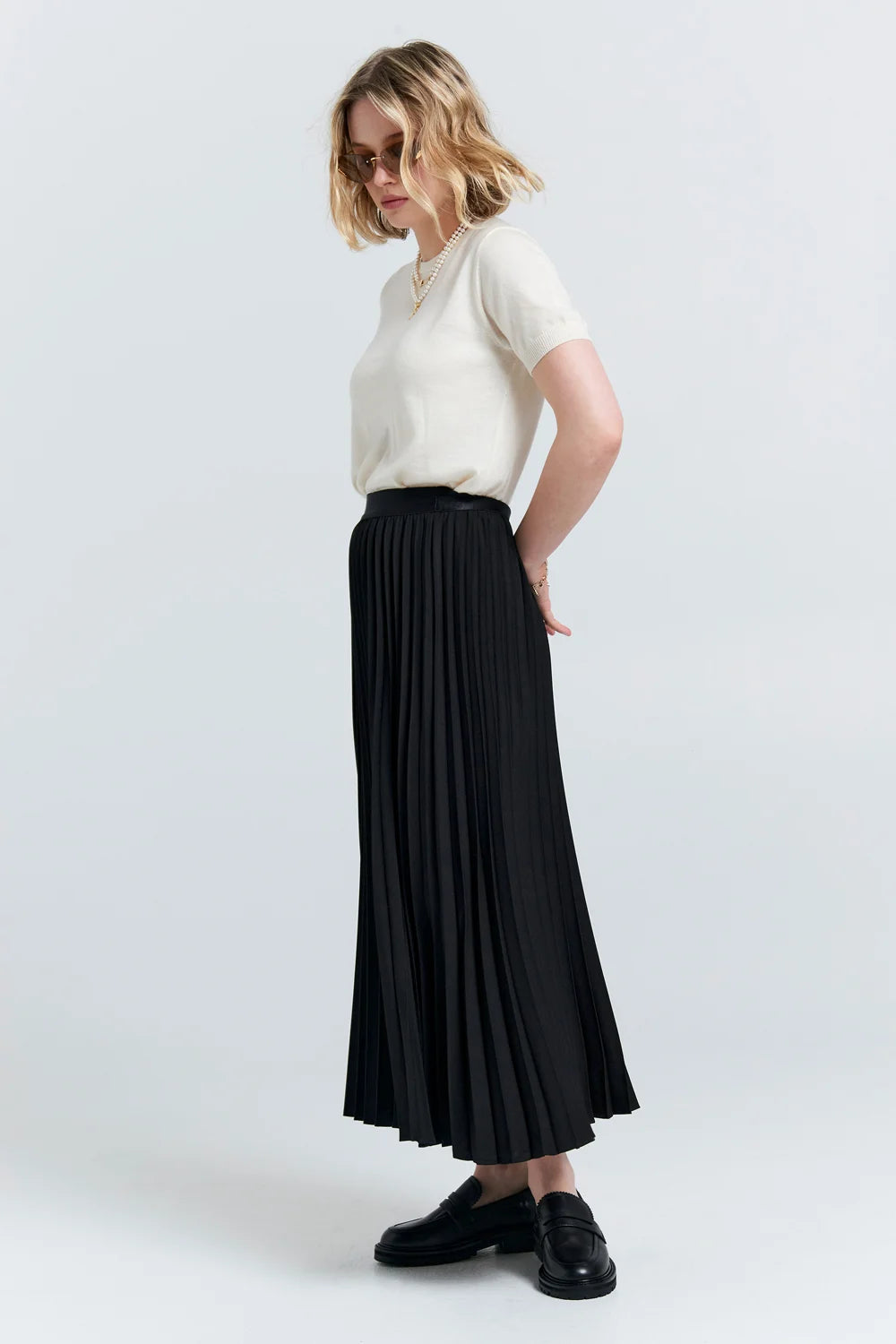 Karen Walker Sunray Pleated Skirt // Black