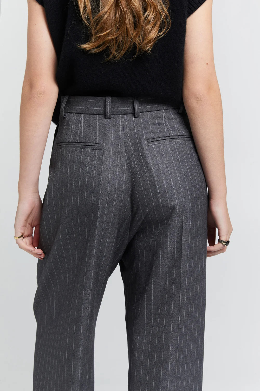 Karen Walker Workwear Trousers // Pinstripe Charcoal