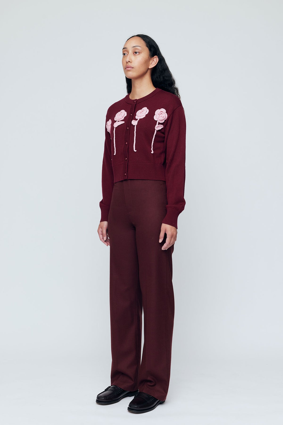 Wynn Hamlyn Ally High Waisted Trouser // Maroon